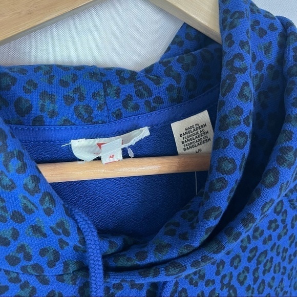 Levi's Blue Leopard Print Pullover Hoodie Sweatshirt L - Picture 5 of 5